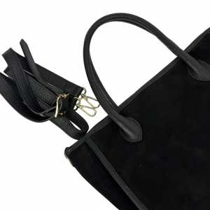 Шоппер замшевый черный Firenze Italy F-IT-7685A