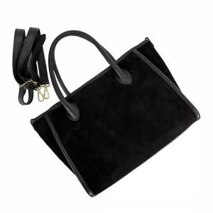 Шоппер замшевый черный Firenze Italy F-IT-7685A