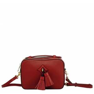 Оригінальна шкіряна жіноча сумочка кросбоді червона Forstmann F-P130R