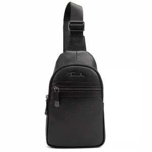 Кожаный мужской черный слинг через плечо флотар Tavinchi TV-SM8-830A-FL