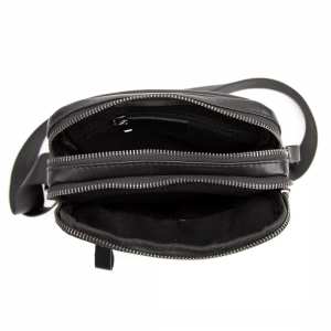 Месенджер кожаный чорний Tiding Bag 8713A