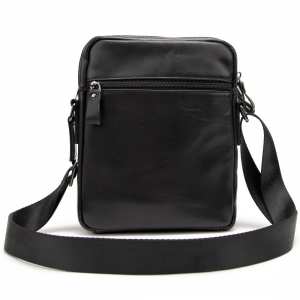 Месенджер кожаный чорний Tiding Bag 8713A