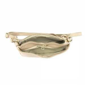 Компактное кожаное кроссбоди цвет тауп Firenze Italy F-IT-9568T