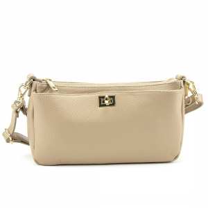 Компактное кожаное кроссбоди цвет тауп Firenze Italy F-IT-9568T