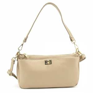 Компактное кожаное кроссбоди цвет тауп Firenze Italy F-IT-9568T