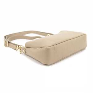 Компактное кожаное кроссбоди цвет тауп Firenze Italy F-IT-9568T