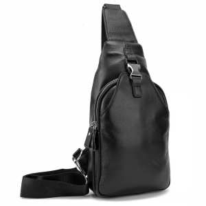 Кожаный черный слинг через плечо Tiding Bag A25F-6809-11A
