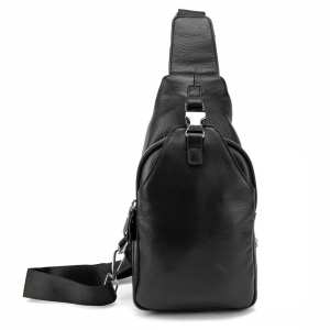 Кожаный черный слинг через плечо Tiding Bag A25F-6809-11A Кожаный черный слинг через плечо Tiding Bag A25F-6809-11A