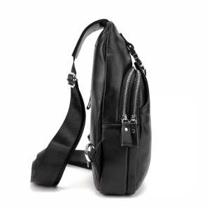 Кожаный черный слинг через плечо Tiding Bag A25F-6809-11A Кожаный черный слинг через плечо Tiding Bag A25F-6809-11A