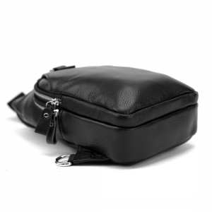 Кожаный черный слинг через плечо Tiding Bag A25F-6809-11A Кожаный черный слинг через плечо Tiding Bag A25F-6809-11A