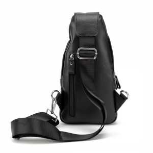 Кожаный черный слинг через плечо Tiding Bag A25F-6809-11A Кожаный черный слинг через плечо Tiding Bag A25F-6809-11A