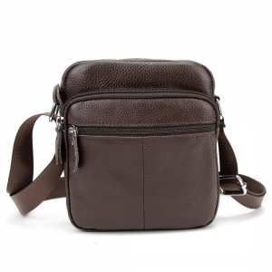 Шкіряний компактний чоловічий месенджер коричневий Tiding Bag M56-0080C Шкіряний компактний чоловічий месенджер коричневий Tiding Bag M56-0080C