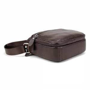 Шкіряний компактний чоловічий месенджер коричневий Tiding Bag M56-0080C Шкіряний компактний чоловічий месенджер коричневий Tiding Bag M56-0080C