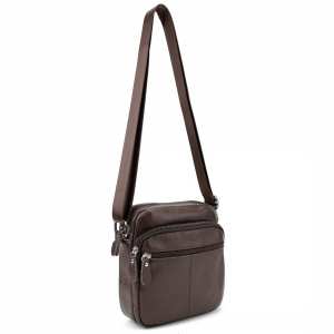 Шкіряний компактний чоловічий месенджер коричневий Tiding Bag M56-0080C Шкіряний компактний чоловічий месенджер коричневий Tiding Bag M56-0080C