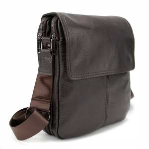 Кожаный мессенджер с клапаном на два отдела Tiding Bag M56-3508C