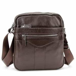 Кожаный небольшой мужской мессенджер коричневый Tiding Bag M56-0187C