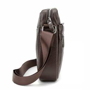 Шкіряний маленький чоловічий месенджер коричневий Tiding Bag M56-0187C
