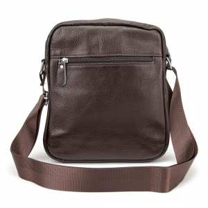Шкіряний маленький чоловічий месенджер коричневий Tiding Bag M56-0187C