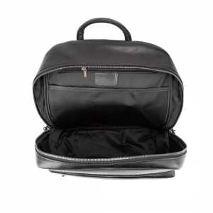 Мужской кожаный рюкзак черный Tiding Bag A25F-2418A