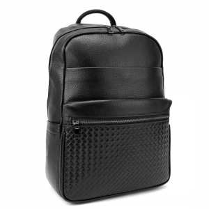 Мужской кожаный рюкзак черный Tiding Bag A25F-2418A