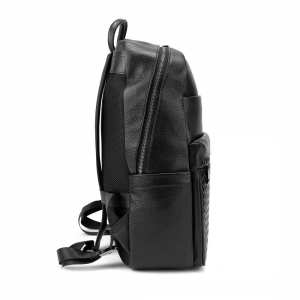 Мужской кожаный рюкзак черный Tiding Bag A25F-2418A