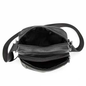 Кожаный компактный мужской мессенджер черный Tiding Bag M56-0080A Кожаный компактный мужской мессенджер черный Tiding Bag M56-0080A