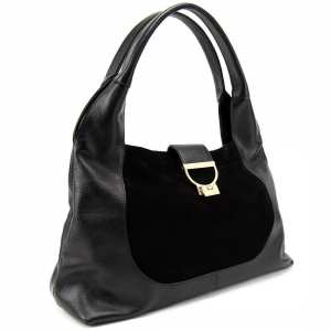 Жіноча містка шкіряна сумка на плече із замшевою вставкою Tavinchi CH-555A-Y Жіноча містка шкіряна сумка на плече із замшевою вставкою Tavinchi CH-555A-Y