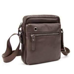 Мессенджер в гладкой коже коричневый Tiding Bag 8718C