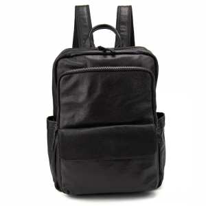 Мужской кожаный рюкзак черный Tiding Bag 2086A