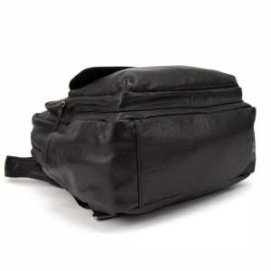 Мужской кожаный рюкзак черный Tiding Bag 2086A