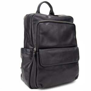 Мужской кожаный рюкзак темно-синий Tiding Bag 2086BL