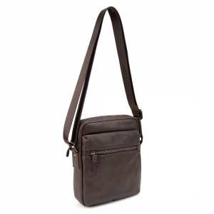 Месенджер класичний в гладкій шкірі коричневий Tiding Bag 8717C Месенджер класичний в гладкій шкірі коричневий Tiding Bag 8717C
