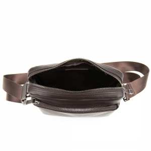 Мужская кожаная сумка через плечо коричневая Tiding Bag SM8-9686-4C