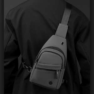 Текстильная сумка-слинг серого цвета Confident AT08-1278G