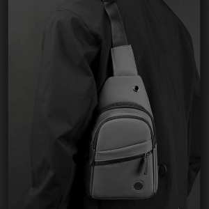 Текстильная сумка-слинг серого цвета Confident AT08-1278G