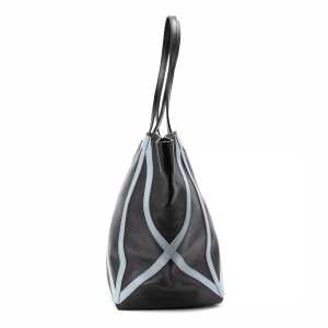 Шкіряний жіночий шоппер з акцентними блакитними швами Tavinchi CH-4835ABL-FL