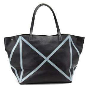 Шкіряний жіночий шоппер з акцентними блакитними швами Tavinchi CH-4835ABL-FL