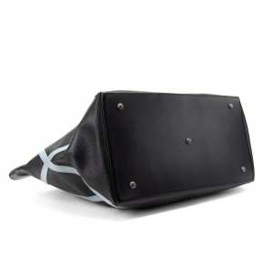 Шкіряний жіночий шоппер з акцентними блакитними швами Tavinchi CH-4835ABL-FL