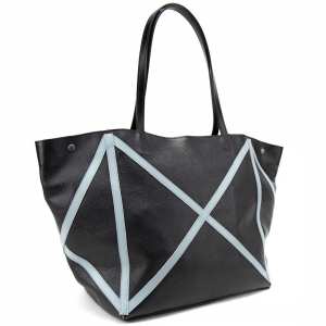 Шкіряний жіночий шоппер з акцентними блакитними швами Tavinchi CH-4835ABL-FL