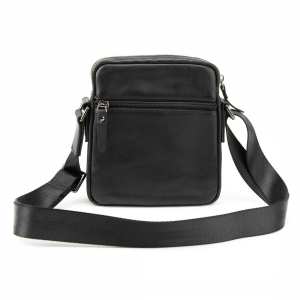 Месенджер в гладкой коже черный Tiding Bag 8718A