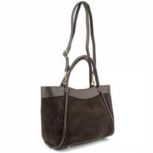 Замшева жіноча сумка з шкіряною вставкою Firenze Italy F-IT-7668DB