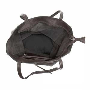 Женская кожаная сумка шоппер шоколадного цвета Firenze Italy F-IT-7622DBM