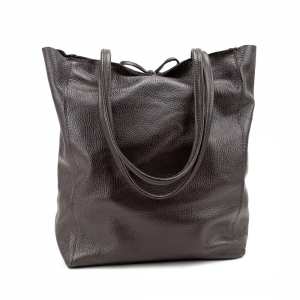 Женская кожаная сумка шоппер шоколадного цвета Firenze Italy F-IT-7622DBM