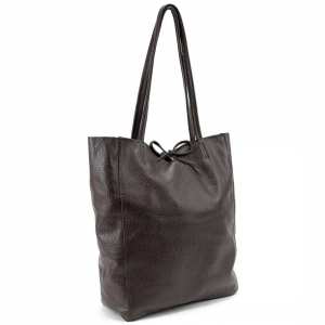 Женская кожаная сумка шоппер шоколадного цвета Firenze Italy F-IT-7622DBM