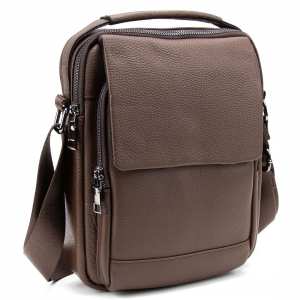 Мессенджер кожаный с ручкой Tiding Bag A25F-FL-9747C