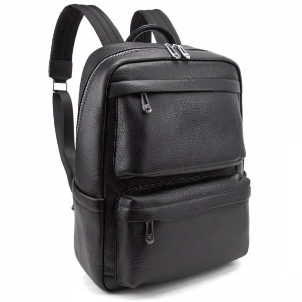 Чоловічий шкіряний рюкзак чорний Tiding Bag A25F-210727A
