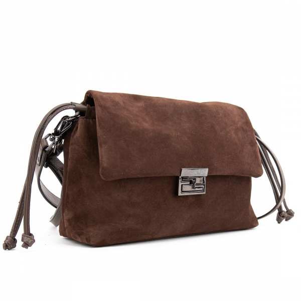 М'яке замшеве жіноче кросбоді із затяжками Tavinchi CH-8585DB-Y