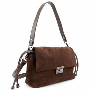 М'яке замшеве жіноче кросбоді із затяжками Tavinchi CH-8585DB-Y