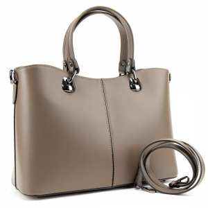 Темно-бежева шкіряна сумка середніх розмірів Firenze Italy F-IT-7627DB