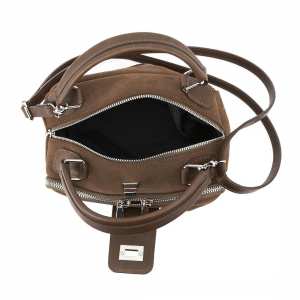 Мягкая замшевая сумка на два отдела с ручкой Firenze Italy F-IT-1045DB-Y